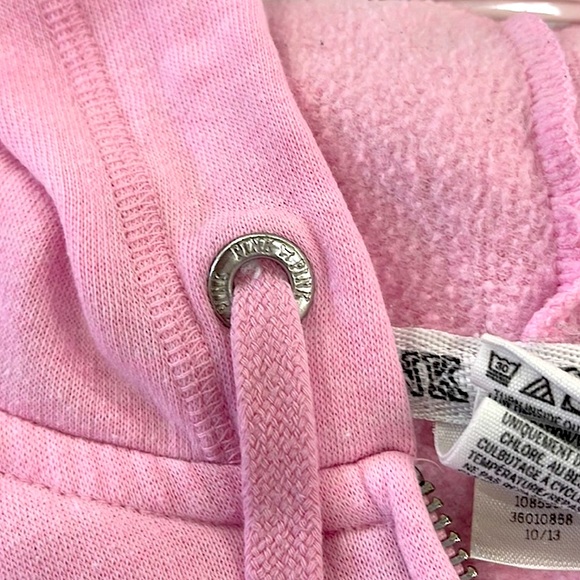 Victoria Secret Pink Holographic LOVE PINK Zippered Hoodie Y2K VINTAGE - Picture 6 of 8